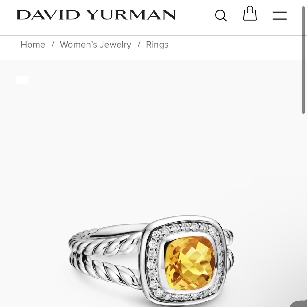 David Yurman Petite Albion Ring
Sterling Silver with Citrine and Diamonds